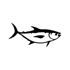 Obraz premium Tuna fish icons isolated on white background. Design elements for logo, label, emblem, sign, badge. Vector illustration.