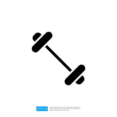 Icon of a Dumbbell Symbolizing Fitness and Strength Training in a Minimalist Black Design for Health and Wellness Themes