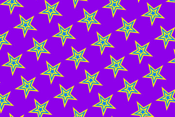 A graphic pattern of colorful star shape in front of color backdrop