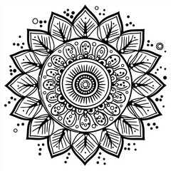 Intricate Black and White Mandala Design