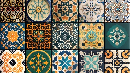 Colorful Mosaic Patterns in Decorative Tiles Ideal for Artistic Home Decor and Design Projects