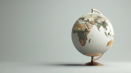 Globe's Global Vision: A detailed globe rests, casting a subtle shadow, inviting contemplation of interconnectedness and geographical exploration.