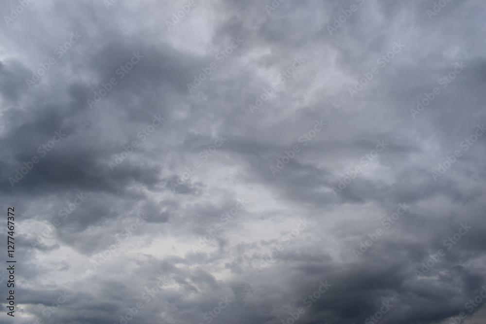 Wall mural blue sky and white cloud background, cloudy in rainny season