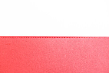 shiny red leather texture isolated on white background