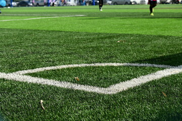 artificial green grass background for playground