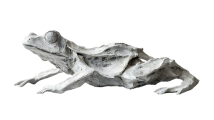 Abstract sculpted frog figurine, studio shot