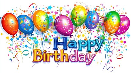 Happy Birthday Balloons  Confetti  Celebration