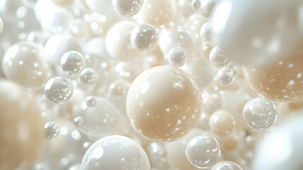 Elegant arrangement of shiny pearls, a luxurious display of opulence and beauty