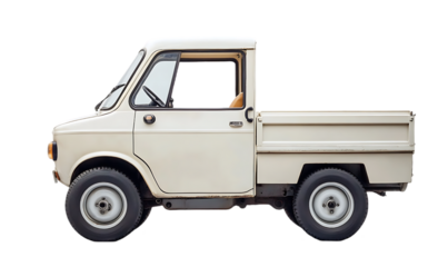 Vintage pickup truck side view, against black background.  Possible use Stock photo