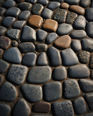 The path is ideal for a rustic garden setting.