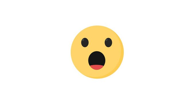 High-quality animated .mov video of a Facebook "Wow" reaction emoji, perfect for overlaying on any project. This emoji animation features smooth motion and is exported with RGB + Alpha in After Effect