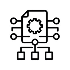 AI chip with neural circuits icon