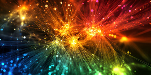 Abstract Flowing Waves with Vibrant Neon Glow and Futuristic Energy