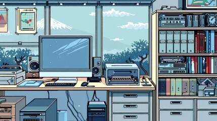  view of the computer placed on the table