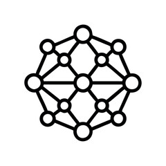 AI and data cluster network icon