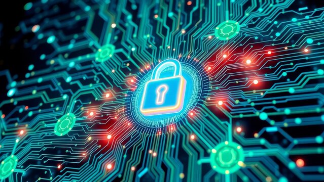 Abstract background digital concept hand is pointing cyber security shield anti virus malware spy protection cyber theft security 