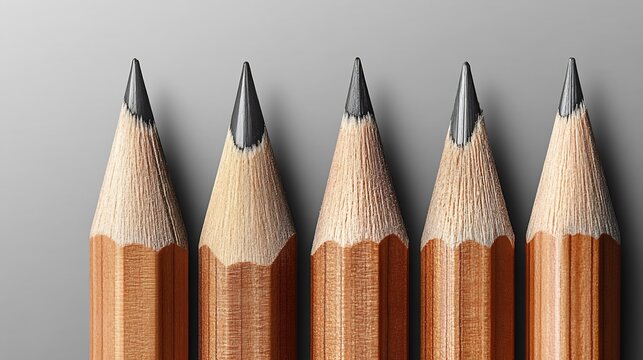 Stylish mockup of a branded pencil set with customizable designs isolated on a transparent background for stationery branding