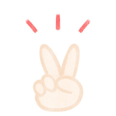 シンプルなピースの手のイラスト