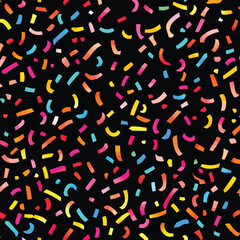 Obraz premium Colorful Confetti Explosion on Black Background