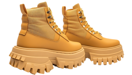 Stylish Women's Platform Hiking Boots, Studio Shot