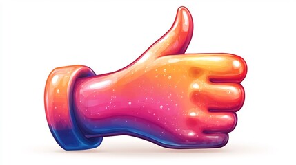 Fototapeta premium Stylish modern thumbs up icon isolated on a transparent background perfect for approval likes or positive feedback designs