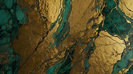 gold and green marble stone textured background wallpaper generative ai