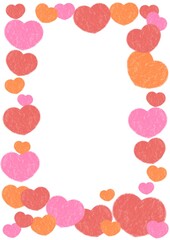 赤いハートのシンプルな背景フレーム