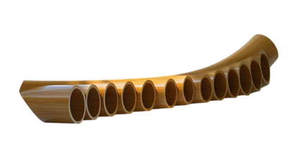 Wooden musical instrument,  decorative design, studio shot