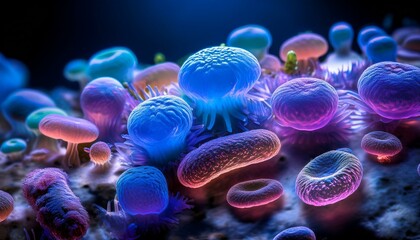 Obraz premium A glimpse into the fascinating microbial universe. 