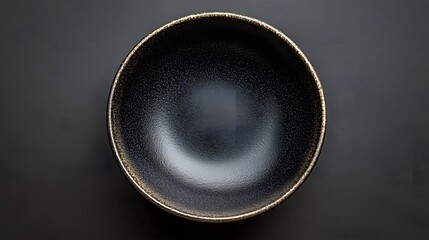 Top down view of an empty matte finish bowl showcasing a smooth modern aesthetic  The bowl is bathed in soft natural lighting creating ample negative space for text or additional design elements