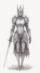 Obraz premium A Majestic Female Warrior in Armor