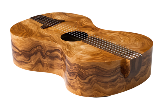 Wooden acoustic guitar, studio shot