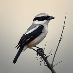 Obraz premium Simplified Shrike Illustration Representing Predatory Instincts Through Clean, Minimalist Design