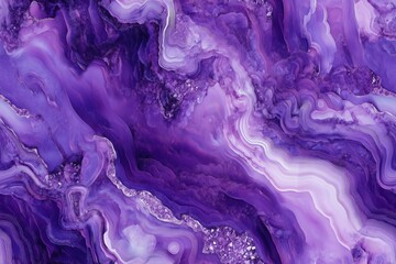Seamless Amethyst vibrant abstract background featuring swirling shades of purple, with smooth gradients and textures resembling agate or marble.