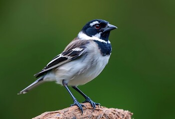Fototapeta premium Elegant Black and White Chinspot Batis Bird Perched on Branch