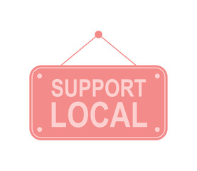 Obraz premium Support local hanging sign icon