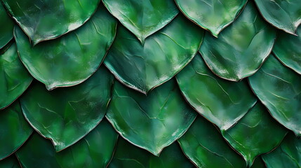 Obraz premium Green dragon scales forming an impenetrable armor