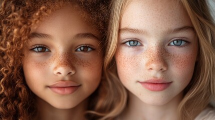 Empowered Girls with Natural Beauty Embracing Individuality and Confidence in a Realistic Setting