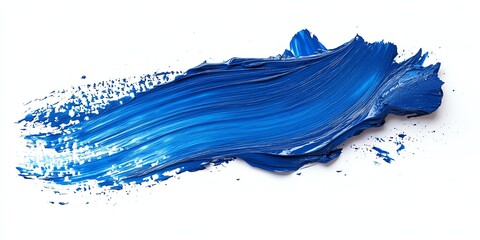 A vibrant blue light paint stroke isolated on a white background. Perfect for abstract art, creative designs, and modern projects. Minimalist and striking.