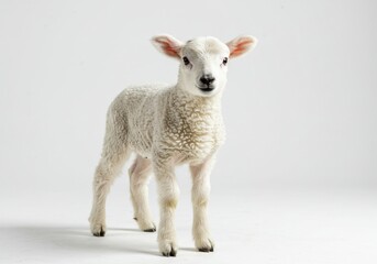 Obraz premium young lamb white fluffy wool