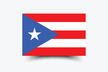 Flag of Puerto Rico. Puerto Rico flag official size and color standards vector illustration