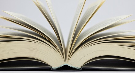 Open book pages fanned out
