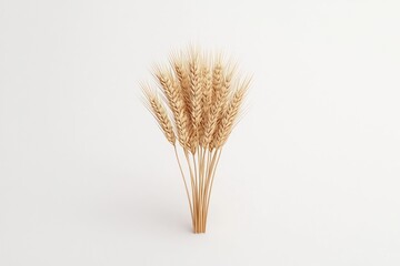 Fototapeta premium 3D wheat sheaf line design, modern and high-resolution details on white background.