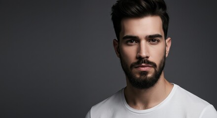 Obraz premium Portrait young man beard dark