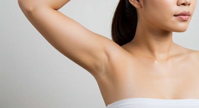 Woman Raising Arm Showing Underarm Health and Beauty Concept