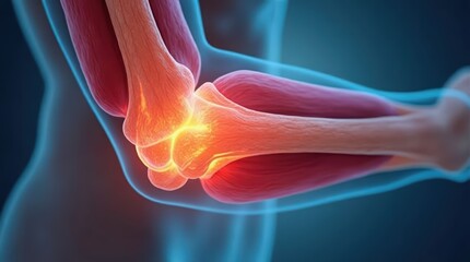 3D Illustration of Human Elbow Joint Anatomy