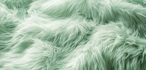 Obraz premium Soft glowing highlights and textures on layered pastel green fur, delicately layered.