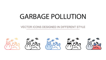 Garbage Pollution icon design with white background stock illustration