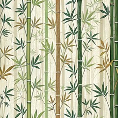 Fototapeta premium Bamboo forest growth nature illustration tranquil environment close-up view botanical concept for eco-friendly designs