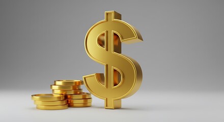 Obraz premium 3d Gold Dollar Sign